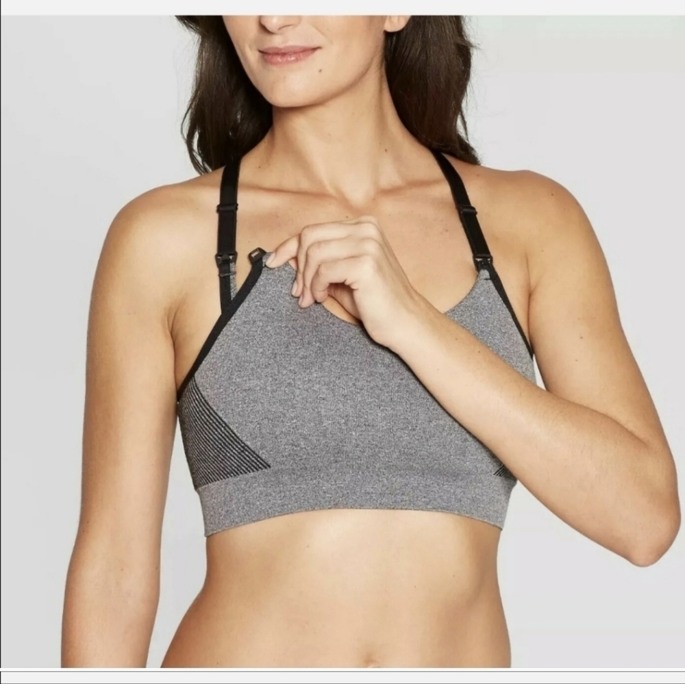 Auden Nursing Yoga Bra Heathered Gray XS 32B 34A New‎ With Tags